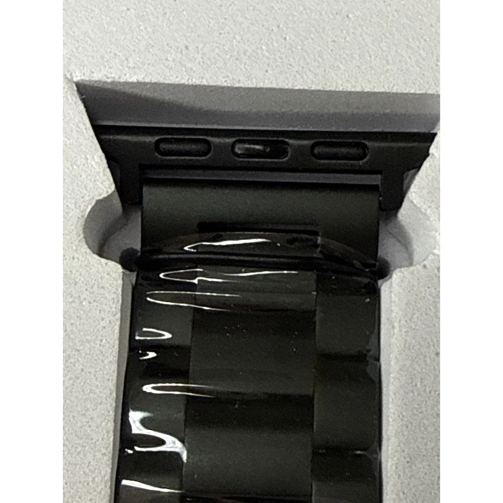 Posh Tech Black Stainless Steel Link Band for Apple Watch with Adjustment Tool